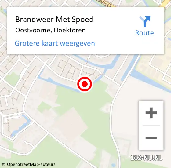 Locatie op kaart van de 112 melding: Brandweer Met Spoed Naar Oostvoorne, Hoektoren op 6 oktober 2022 08:29