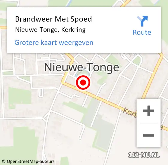 Locatie op kaart van de 112 melding: Brandweer Met Spoed Naar Nieuwe-Tonge, Kerkring op 6 oktober 2022 08:57