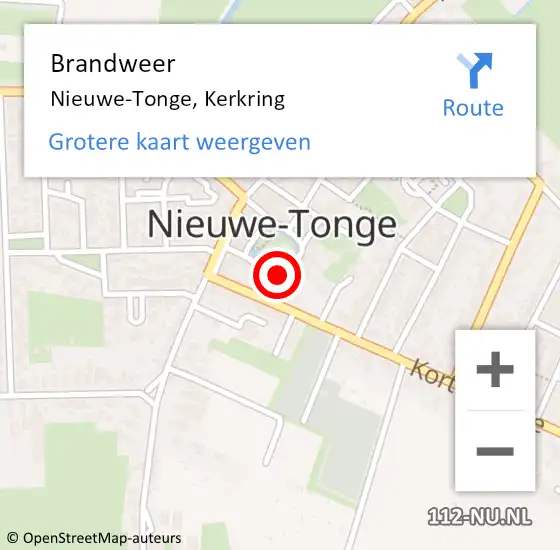Locatie op kaart van de 112 melding: Brandweer Nieuwe-Tonge, Kerkring op 6 oktober 2022 08:58