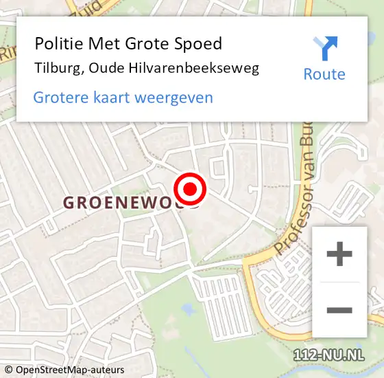 Locatie op kaart van de 112 melding: Politie Met Grote Spoed Naar Tilburg, Oude Hilvarenbeekseweg op 6 oktober 2022 10:36