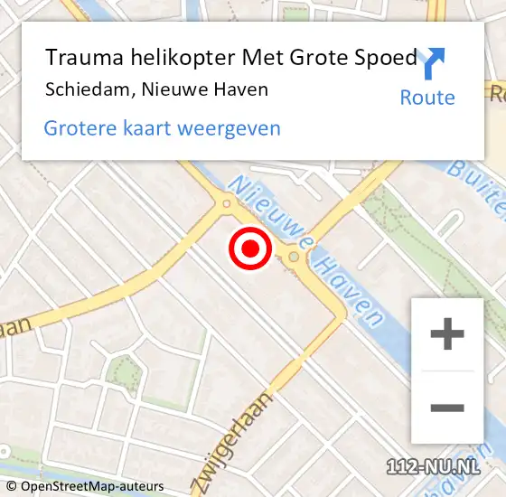 Locatie op kaart van de 112 melding: Trauma helikopter Met Grote Spoed Naar Schiedam, Nieuwe Haven op 6 oktober 2022 10:49