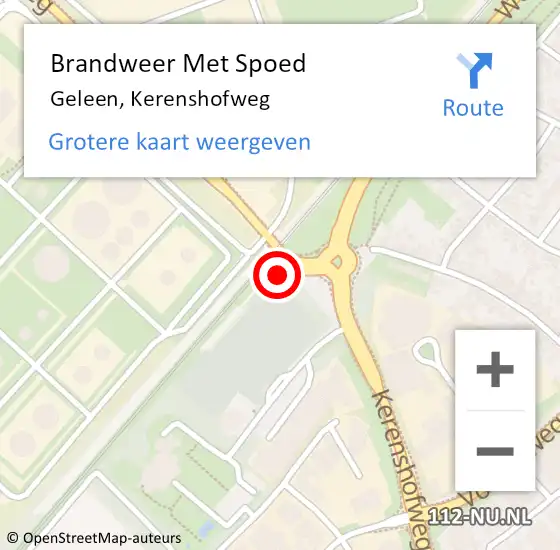 Locatie op kaart van de 112 melding: Brandweer Met Spoed Naar Geleen, Kerenshofweg op 6 oktober 2022 11:31