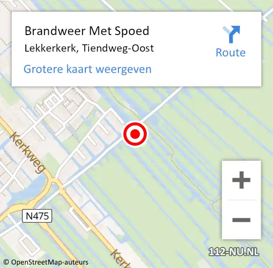 Locatie op kaart van de 112 melding: Brandweer Met Spoed Naar Lekkerkerk, Tiendweg-Oost op 6 oktober 2022 11:41