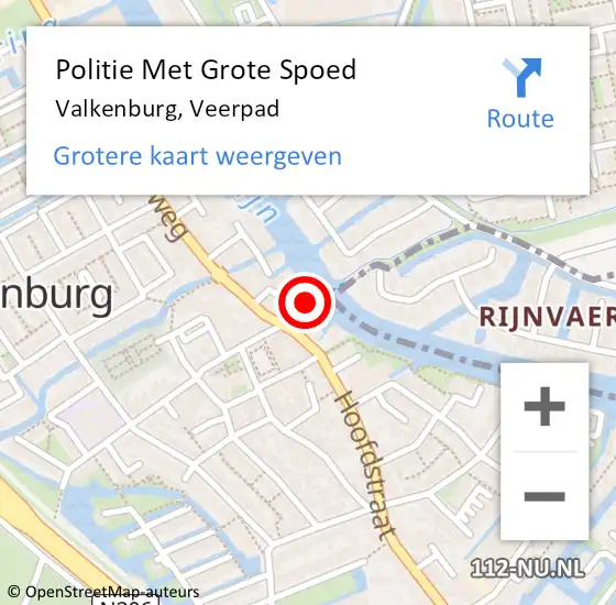 Locatie op kaart van de 112 melding: Politie Met Grote Spoed Naar Valkenburg, Veerpad op 6 oktober 2022 11:50