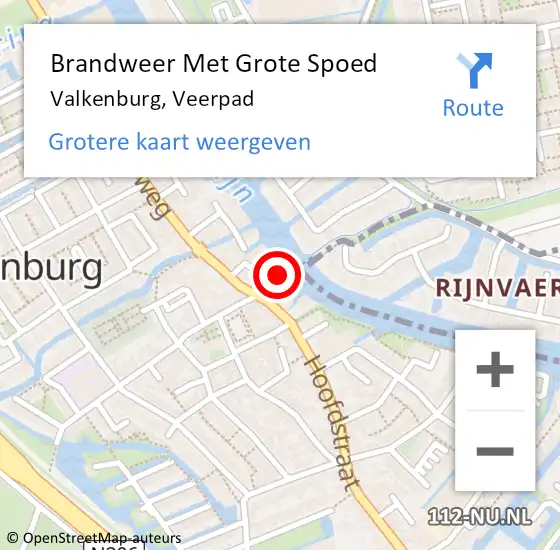 Locatie op kaart van de 112 melding: Brandweer Met Grote Spoed Naar Valkenburg, Veerpad op 6 oktober 2022 11:51