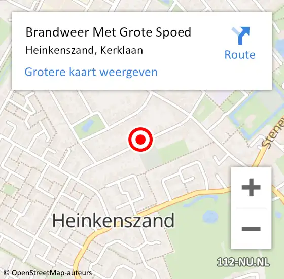 Locatie op kaart van de 112 melding: Brandweer Met Grote Spoed Naar Heinkenszand, Kerklaan op 6 oktober 2022 12:51