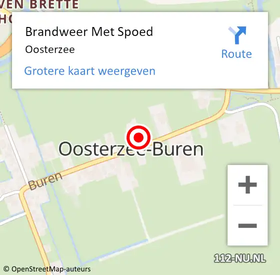 Locatie op kaart van de 112 melding: Brandweer Met Spoed Naar Oosterzee op 6 oktober 2022 13:17