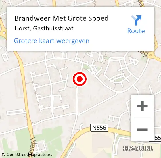 Locatie op kaart van de 112 melding: Brandweer Met Grote Spoed Naar Horst, Gasthuisstraat op 6 oktober 2022 14:26