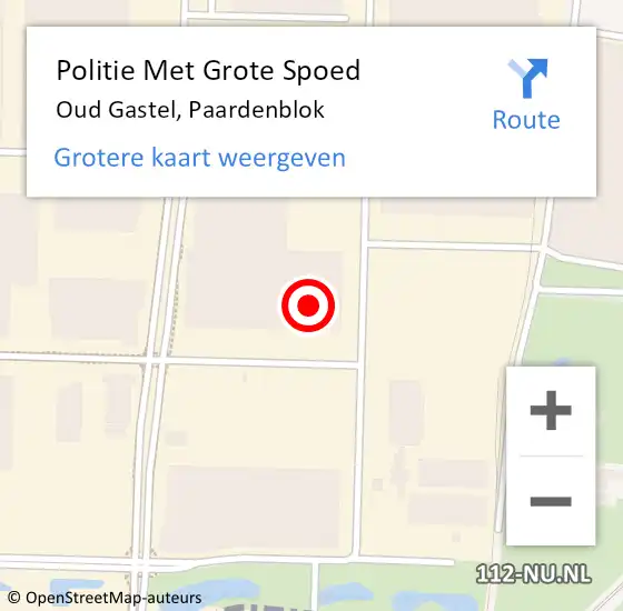 Locatie op kaart van de 112 melding: Politie Met Grote Spoed Naar Oud Gastel, Paardenblok op 6 oktober 2022 15:02
