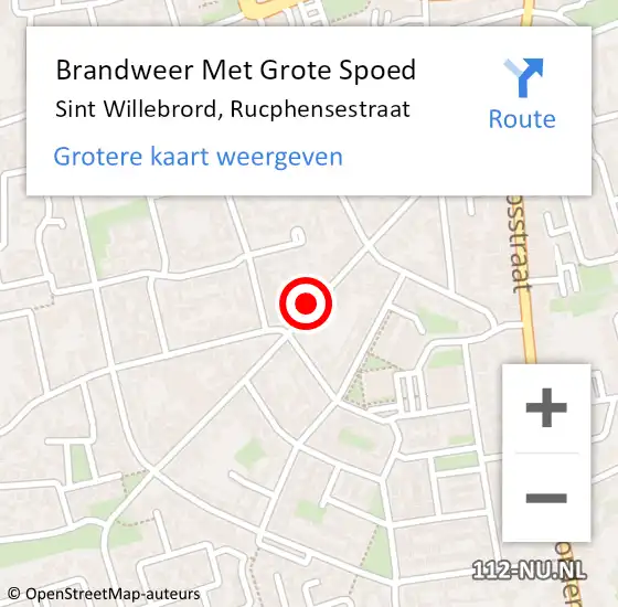 Locatie op kaart van de 112 melding: Brandweer Met Grote Spoed Naar Sint Willebrord, Rucphensestraat op 6 oktober 2022 15:03