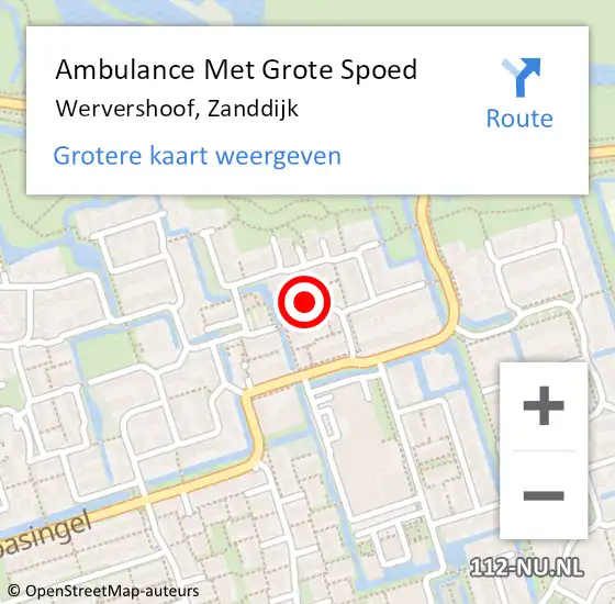 Locatie op kaart van de 112 melding: Ambulance Met Grote Spoed Naar Wervershoof, Zanddijk op 6 oktober 2022 16:02