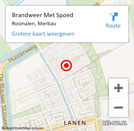 Locatie op kaart van de 112 melding: Brandweer Met Spoed Naar Rosmalen, Merbau op 6 oktober 2022 16:21