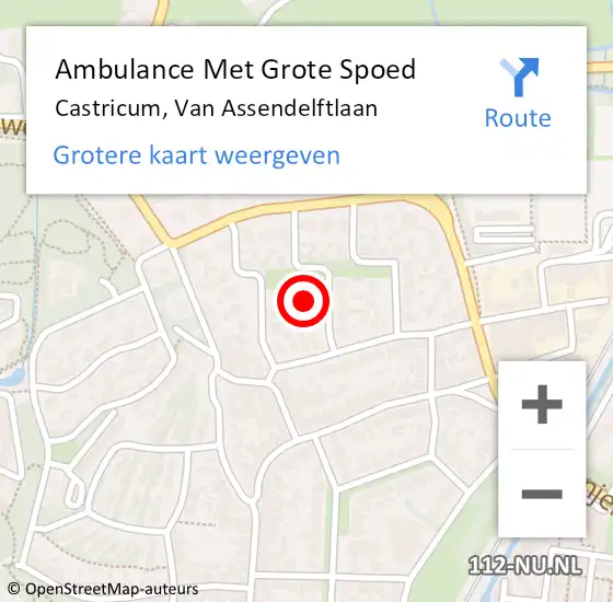 Locatie op kaart van de 112 melding: Ambulance Met Grote Spoed Naar Castricum, Van Assendelftlaan op 6 oktober 2022 16:36