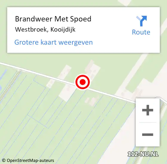 Locatie op kaart van de 112 melding: Brandweer Met Spoed Naar Westbroek, Kooijdijk op 31 juli 2014 15:56