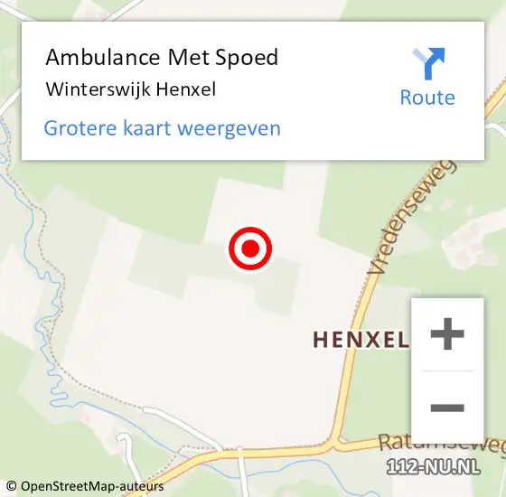 Locatie op kaart van de 112 melding: Ambulance Met Spoed Naar Winterswijk Henxel op 6 oktober 2022 17:12