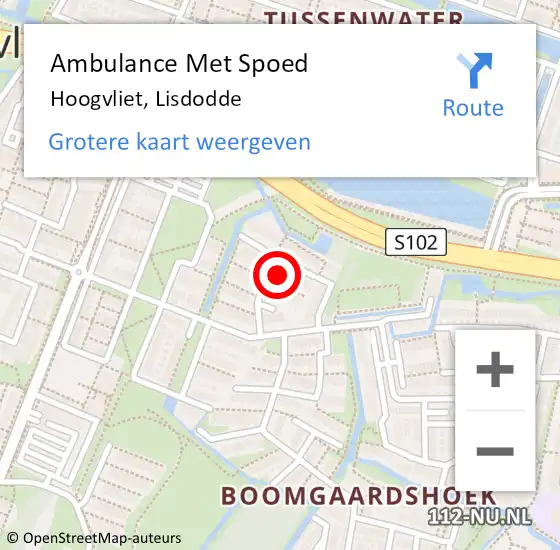 Locatie op kaart van de 112 melding: Ambulance Met Spoed Naar Hoogvliet, Lisdodde op 6 oktober 2022 17:18