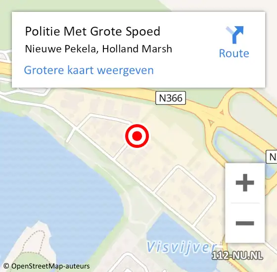 Locatie op kaart van de 112 melding: Politie Met Grote Spoed Naar Nieuwe Pekela, Holland Marsh op 6 oktober 2022 19:15