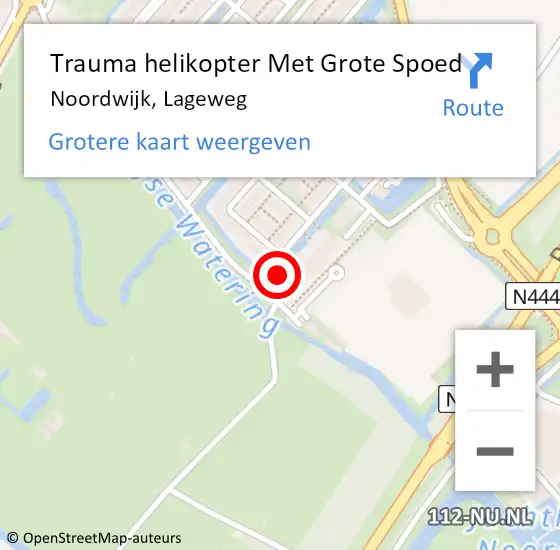 Locatie op kaart van de 112 melding: Trauma helikopter Met Grote Spoed Naar Noordwijk, Lageweg op 6 oktober 2022 19:26