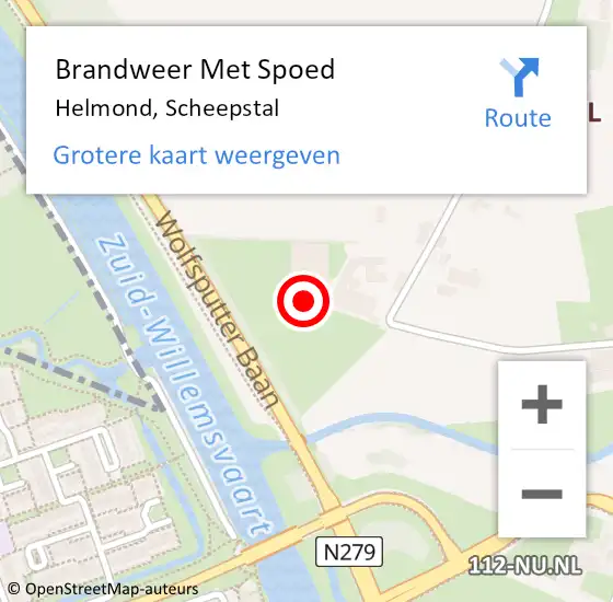 Locatie op kaart van de 112 melding: Brandweer Met Spoed Naar Helmond, Scheepstal op 6 oktober 2022 20:37