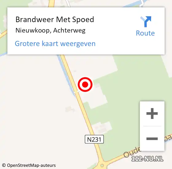 Locatie op kaart van de 112 melding: Brandweer Met Spoed Naar Nieuwkoop, Achterweg op 6 oktober 2022 21:02