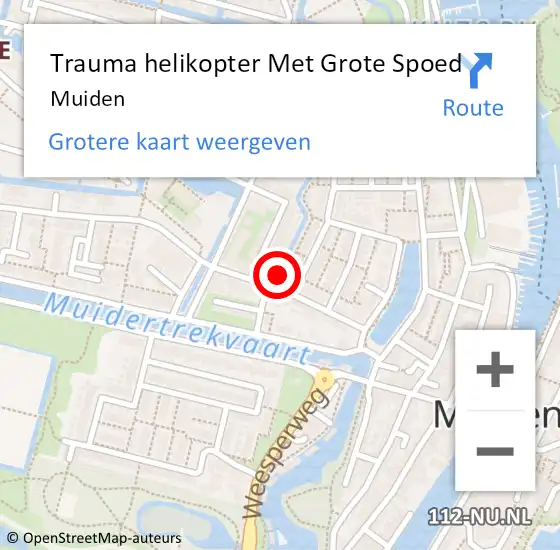 Locatie op kaart van de 112 melding: Trauma helikopter Met Grote Spoed Naar Muiden op 6 oktober 2022 21:13