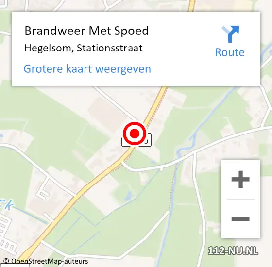 Locatie op kaart van de 112 melding: Brandweer Met Spoed Naar Hegelsom, Stationsstraat op 6 oktober 2022 22:42