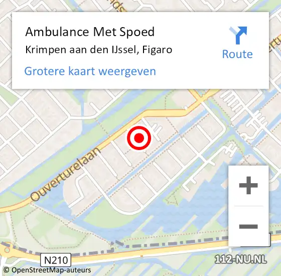 Locatie op kaart van de 112 melding: Ambulance Met Spoed Naar Krimpen aan den IJssel, Figaro op 7 oktober 2022 03:13