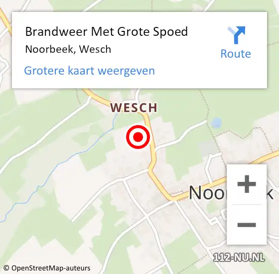 Locatie op kaart van de 112 melding: Brandweer Met Grote Spoed Naar Noorbeek, Wesch op 7 oktober 2022 05:35