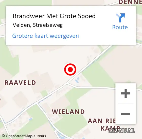 Locatie op kaart van de 112 melding: Brandweer Met Grote Spoed Naar Velden, Straelseweg op 7 oktober 2022 06:17