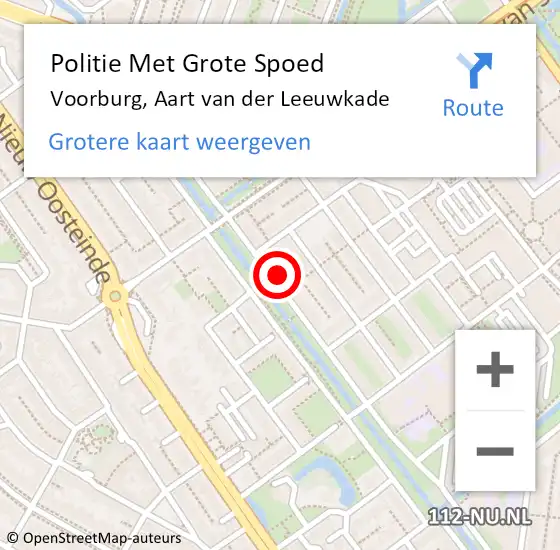 Locatie op kaart van de 112 melding: Politie Met Grote Spoed Naar Voorburg, Aart van der Leeuwkade op 7 oktober 2022 07:53