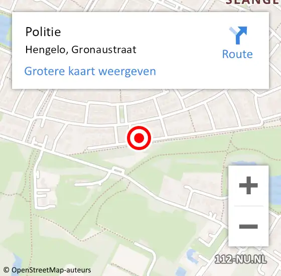 Locatie op kaart van de 112 melding: Politie Hengelo, Gronaustraat op 7 oktober 2022 08:24