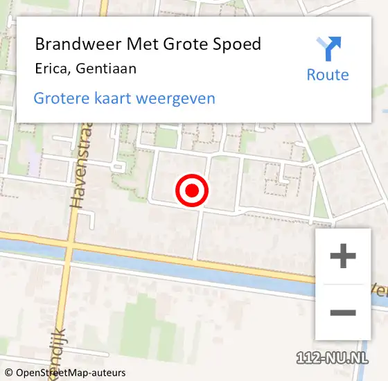 Locatie op kaart van de 112 melding: Brandweer Met Grote Spoed Naar Erica, Gentiaan op 7 oktober 2022 08:25