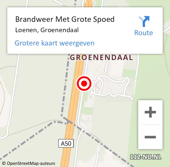 Locatie op kaart van de 112 melding: Brandweer Met Grote Spoed Naar Loenen, Groenendaal op 31 juli 2014 16:40