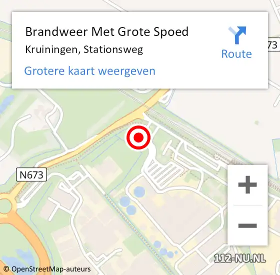 Locatie op kaart van de 112 melding: Brandweer Met Grote Spoed Naar Kruiningen, Stationsweg op 31 juli 2014 16:43