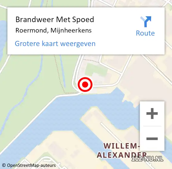 Locatie op kaart van de 112 melding: Brandweer Met Spoed Naar Roermond, Mijnheerkens op 7 oktober 2022 09:46