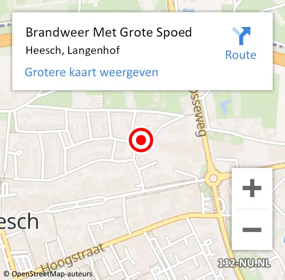 Locatie op kaart van de 112 melding: Brandweer Met Grote Spoed Naar Heesch, Langenhof op 7 oktober 2022 09:57