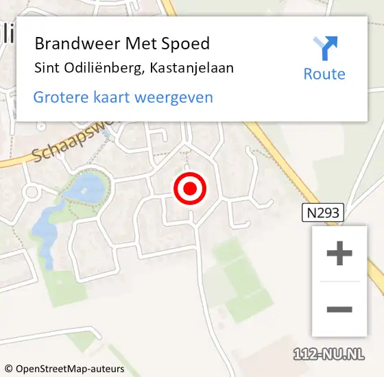 Locatie op kaart van de 112 melding: Brandweer Met Spoed Naar Sint Odiliënberg, Kastanjelaan op 7 oktober 2022 10:08