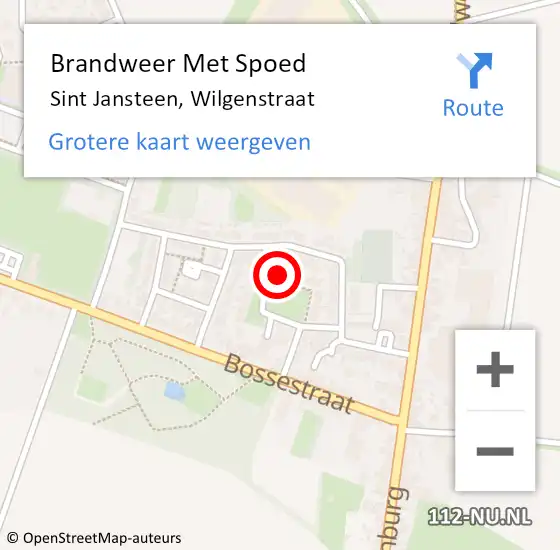 Locatie op kaart van de 112 melding: Brandweer Met Spoed Naar Sint Jansteen, Wilgenstraat op 7 oktober 2022 10:36