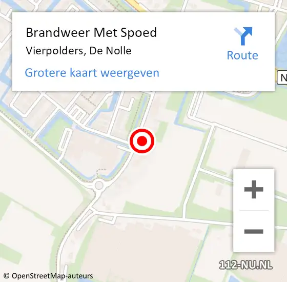 Locatie op kaart van de 112 melding: Brandweer Met Spoed Naar Vierpolders, De Nolle op 7 oktober 2022 10:47