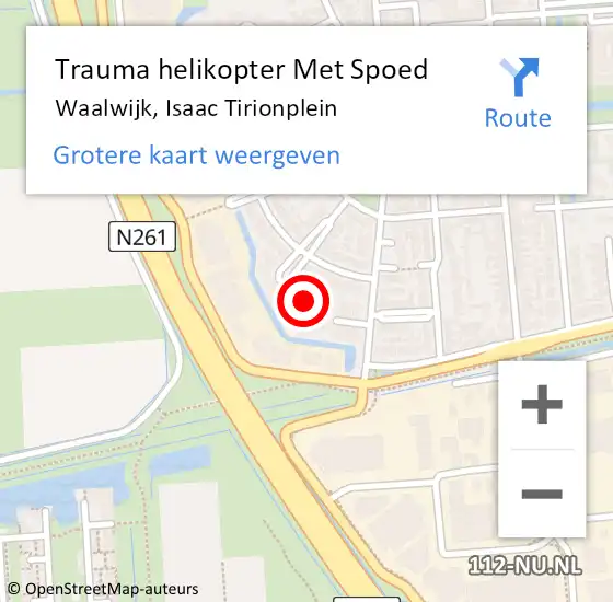 Locatie op kaart van de 112 melding: Trauma helikopter Met Spoed Naar Waalwijk, Isaac Tirionplein op 7 oktober 2022 11:14