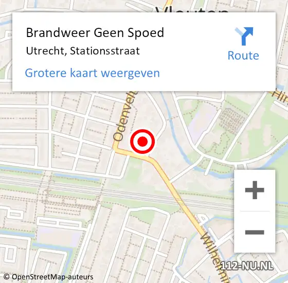 Locatie op kaart van de 112 melding: Brandweer Geen Spoed Naar Utrecht, Stationsstraat op 7 oktober 2022 11:29