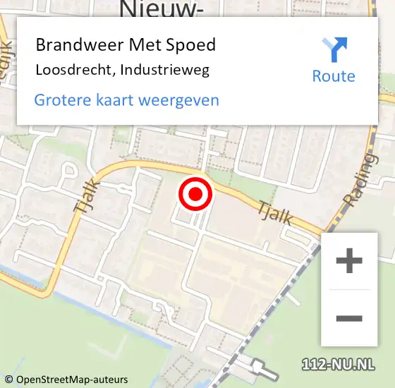 Locatie op kaart van de 112 melding: Brandweer Met Spoed Naar Loosdrecht, Industrieweg op 7 oktober 2022 11:37