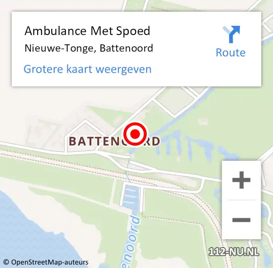 Locatie op kaart van de 112 melding: Ambulance Met Spoed Naar Nieuwe-Tonge, Battenoord op 7 oktober 2022 12:05
