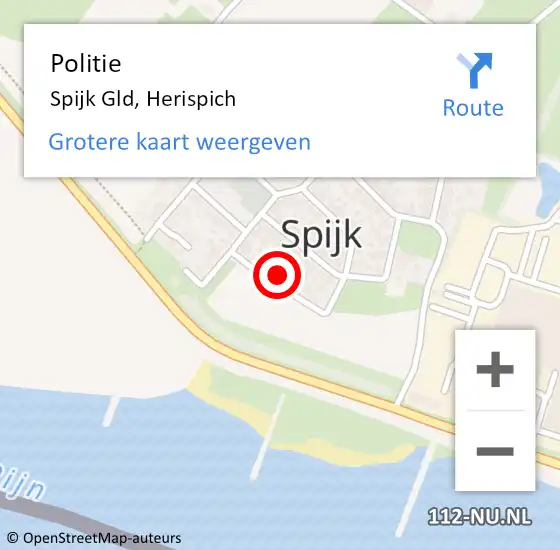 Locatie op kaart van de 112 melding: Politie Spijk Gld, Herispich op 7 oktober 2022 13:43