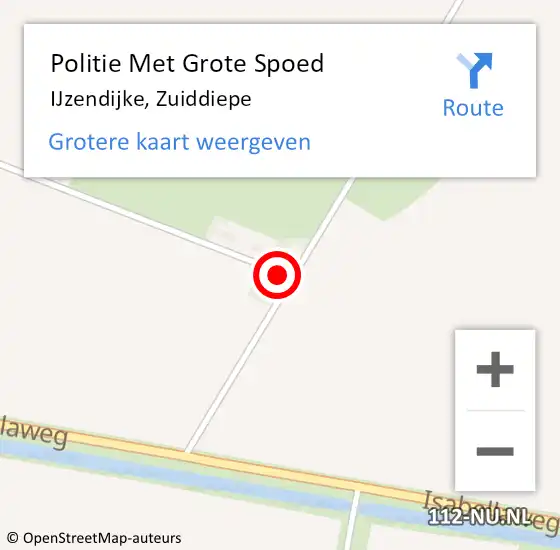 Locatie op kaart van de 112 melding: Politie Met Grote Spoed Naar IJzendijke, Zuiddiepe op 7 oktober 2022 14:32