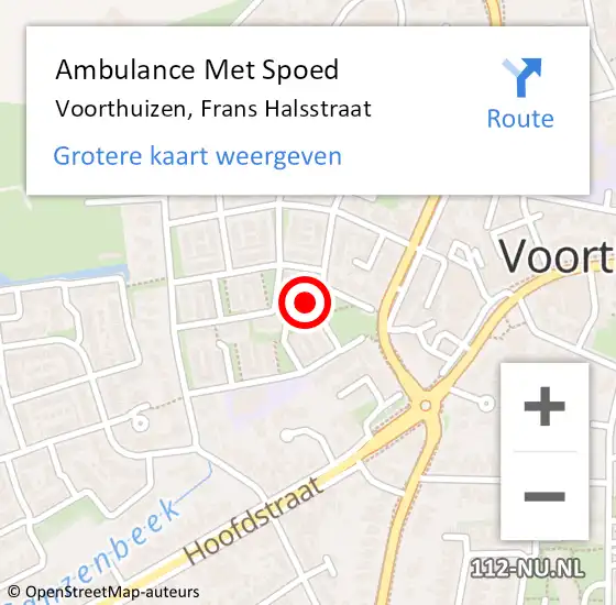 Locatie op kaart van de 112 melding: Ambulance Met Spoed Naar Voorthuizen, Frans Halsstraat op 7 oktober 2022 14:50