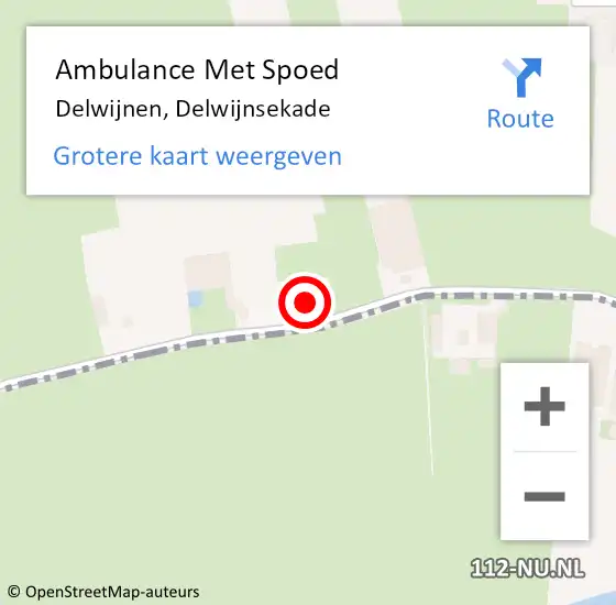 Locatie op kaart van de 112 melding: Ambulance Met Spoed Naar Delwijnen, Delwijnsekade op 7 oktober 2022 15:51