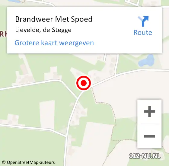 Locatie op kaart van de 112 melding: Brandweer Met Spoed Naar Lievelde, de Stegge op 7 oktober 2022 16:17