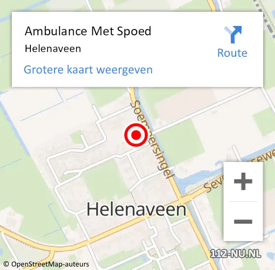 Locatie op kaart van de 112 melding: Ambulance Met Spoed Naar Helenaveen op 7 oktober 2022 16:43