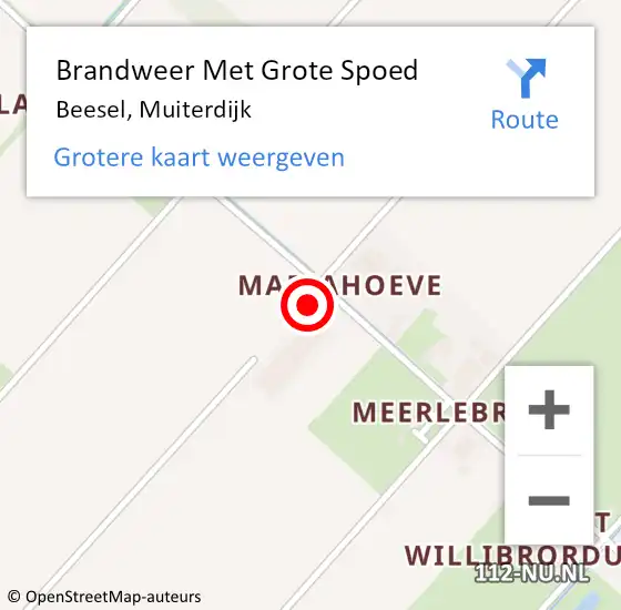 Locatie op kaart van de 112 melding: Brandweer Met Grote Spoed Naar Beesel, Muiterdijk op 7 oktober 2022 16:54